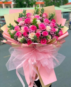 Lẵng hoa khai trương tt Ba Tri Bến Tre