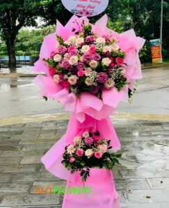 Lẵng hoa khai trương tt Ba Tri Bến Tre