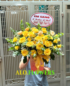 Lẵng hoa khai trương tt Ba Tri Bến Tre